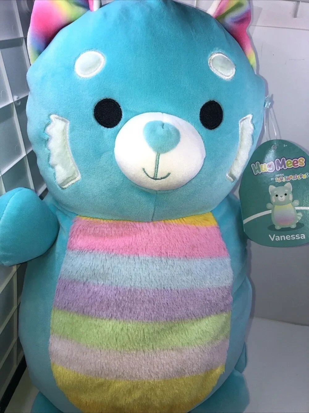 Squishmallows 14” HugMees Vanessa The Teal  Cat